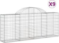 vidaXL Gabions - 9 pièces - voûté - 200x30x80/100 cm - fer galvanisé
