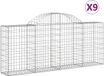 vidaXL Gabions - 9 pièces - voûté - 200x30x80/100 cm - fer galvanisé