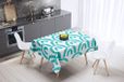 Bonamaison Tafelkleed, Anti-Mold, Sneldrogend, Waterdicht, 100% Polyester Tafellaken, Turkoois, wit, 140 x 140 Cm