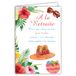 69-3933 AFIE 69-3933 Pensioenkaart voor heren en dames, palm, exotisch, tropisch, bloemen, ligstoel, feest, drinken, gezondheid, cocktail, kaart die kan worden geopend met envelop, formaat 12 x 17,5 cm