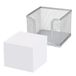D.RECT - Notitieblok | van mesh | massief metaal | voor de moderne werkplek | zilver | met notitieblok 700 vellen - 95x95x80 mm