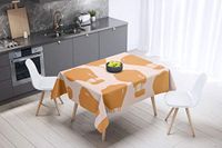 Bonamaison Tafelkleed, Anti-Mold, Sneldrogend, Waterdicht, 100% Polyester Tafellaken, Oranje, gebroken wit, 140 x 140 Cm
