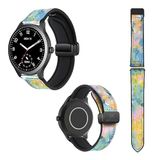 22 Icecat 22 mm siliconen en echt leer horlogeband: pastel