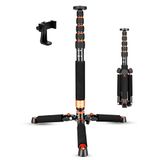 Koolehaoda Camera Aluminium monopod met metalen statief Base. 6 secties 46-177cm verstelbaar, beendiameter Φ28 mm, tot 6 kg