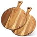 Omgoods - Set de 2 planches à pizza en bois avec poignée, 30 cm