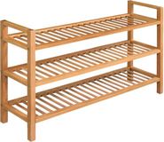 vidaXL Schoenenrek met 3 schappen 100x27x60 cm massief eikenhout