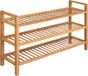 vidaXL Schoenenrek met 3 schappen 100x27x60 cm massief eikenhout