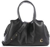 Coccinelle Leren handtas schoudertas Nell Handbag Grained Leather Noir zwart
