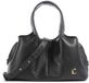 Coccinelle Leren handtas schoudertas Nell Handbag Grained Leather Noir zwart