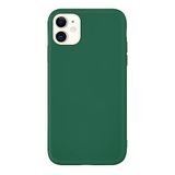 WDTURNS iPhone 12 case, vloeibare siliconen beschermhoes voor iPhone 12, platte rand, camerabescherming, anti-vingerafdruk, extra dun en licht iPhone 6,1 inch, donkergroen