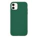 WDTURNS iPhone 12 case, vloeibare siliconen beschermhoes voor iPhone 12, platte rand, camerabescherming, anti-vingerafdruk, extra dun en licht iPhone 6,1 inch, donkergroen