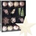 Christmas Decoration Koopman International Christmas Decorations Kerstballen en ornamenten - incl. ster piek - lichtroze/wit - kunststof