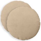 vidaXL - Kussensloop - 2 stuks - HEERLEN - Taupe - Ø 60 cm - corduroy