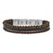 Save Brave Tyler geflochtenes Leder Herren Armband mit Klappverschluss aus Edelstahl - verziert mit Onyxperlen - in der Länge erweiterbar 18,5 + 3cm - ohne Nickel und Blei - inkl. Schmuckverpackung