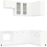 vidaXL Keukenelement LYON, 8 stuks, wit, houtvezel