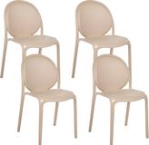 Beliani BRUGNELLO - Set van 4 tuinstoelen - Beige - Kunststof