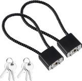 Câble antivol avec clé - Lot de 2 - Noir