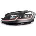 Set AUTO-STYLE Look-7.5 koplampset, compatibel met Volkswagen Golf VII 2012-2017, zwart/rood, incl. dynamische lampen