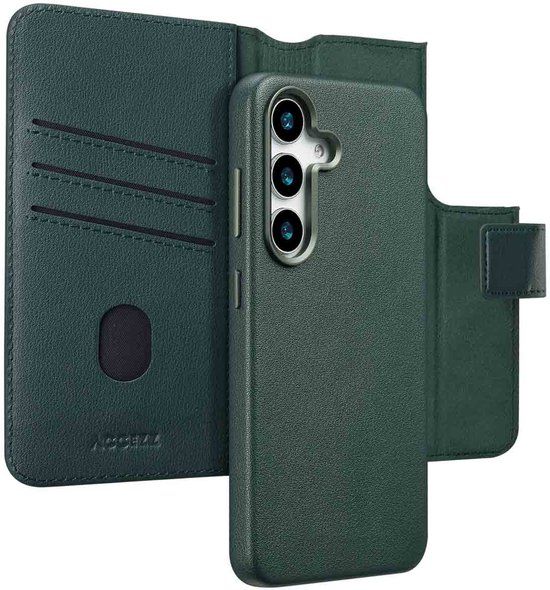 Accezz Leather Bookcase 2-in-1 met MagSafe voor de Samsung Galaxy S25 - Cedar Green