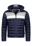 INDICODE JEANS Manteau d'hiver 'Hampshire' bleu marine / greige / blanc