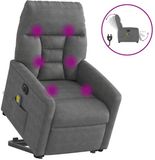 vidaXL Sta-op-massagestoel elektrisch microvezelstof donkergrijs