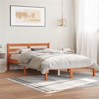 vidaXL Bedframe massief grenenhout wasbruin 150x200 cm