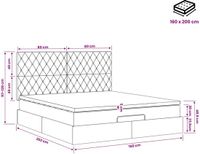vidaXL - Ottoman Bed with Mattress and Headboard - Pink - 160 x 200 cm - Velvet