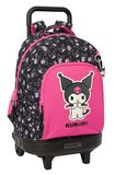 Safta Kuromi Grote rugzak met wielen, compact, afneembaar, ideaal voor kinderen van verschillende leeftijden, comfortabel en veelzijdig, kwaliteit en duurzaamheid, 33 x 22 x 45 cm, zwart/fuchsia, M