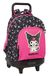 Safta Kuromi Grote rugzak met wielen, compact, afneembaar, ideaal voor kinderen van verschillende leeftijden, comfortabel en veelzijdig, kwaliteit en duurzaamheid, 33 x 22 x 45 cm, zwart/fuchsia, M