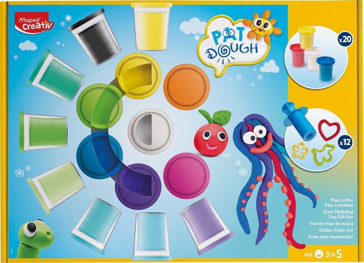 Maped CREATIV PAT DOUGH creatieve MAXI set - 20 potjes - multi
