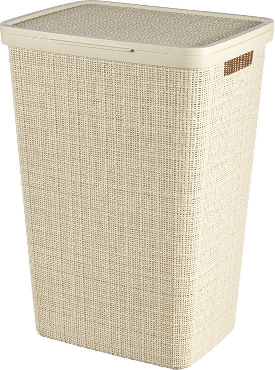 Curver Jute Wasmand met deksel - 58L - Gebroken wit