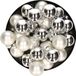 Othmar Decorations Bv Kerstballen set - glas - 36x stuks - zilver - 4 cm - glans en mat