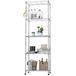 Insteekrek met 5 niveaus, metalen rek, draagvermogen 183 x 59 x 35 cm, zilver