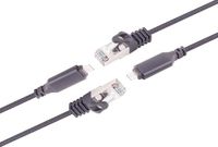 1aTTack.de 1,5 m USB-C naar LAN-adapterkabel (2 stuks) 1 Gbit gegevensoverdracht USB C 3.1 naar RJ45 Ethernet Cat6-kabel Compatibel met smartphone, laptop, Macbook 1,5 m