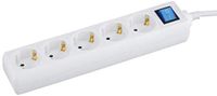 HYDRALGO Group Seven on Base 5-way socket outlet, 3 x 1.5 mm, 1.5 m, white