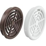 Häfele Grille de ventilation H3606 ronde Ø 48 mm avec barrette harpon, blanc