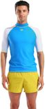 Arena Zwemshirt Mannen Turquoise-Wit Korte Mouw L