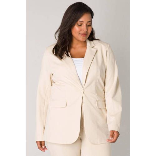 Base Level Curvy Blazer - Beige