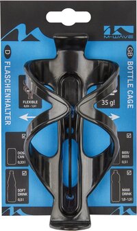 M-Wave Flexibele Bidonhouder - Zwart - Lichtgewicht - Geschikt voor 0.33L tot 1.5L