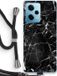 Case Company® - Xiaomi Redmi Note 12 Pro 5G Case with Cord - Black Marble - Back Cover