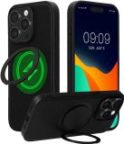 kwmobile Hoesje voor Apple iPhone 15 Pro Max Smartphonehoesje – Case compatibel met MagSafe – Cover met ringstandaard
