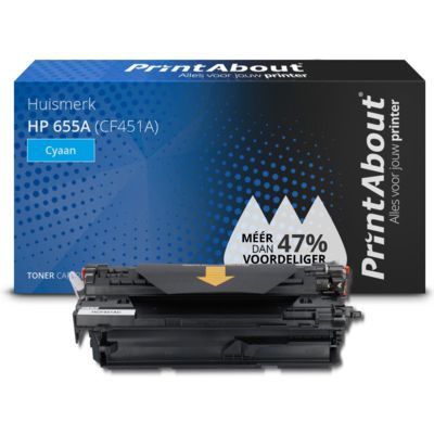 PrintAbout Huismerk HP 655A (CF451A) Cyaan Toner | Compatible