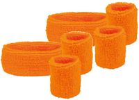 Boland Zweetbandjes set van 3 - 2x - Oranje/supperter/Koningsdag - Hoofdband en polsbandjes