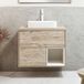 Hudson Reed Hoxton Meuble de lavabo suspendu 80cm Chêne clair Comprend lavabo à poser rectangulaire Blanc (Chalk)