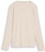 Tom Tailor - Henley-shirt met lange mouwen en geribde structuur - Maat XL - white gravel beige stripe