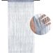 Sinocor GmbH Rideau de porte - Rideau anti-mouches - Moustiquaire de porte - Moustiquaire à paillettes - Rideau anti-mouches - 100 x 200 cm - Avec fil argenté - Polyester - Gris - Rideau décoratif - Moustiquaire