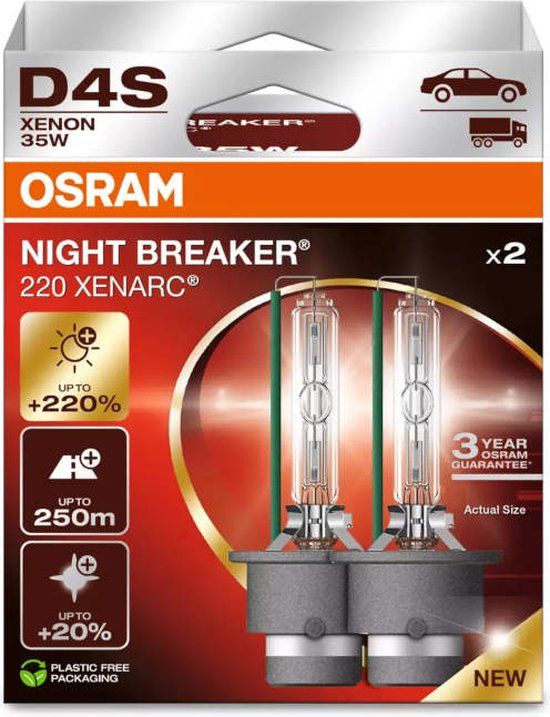 Osram NIGHT BREAKER 220 D4S 42V 35W P32D-5 Xenon Koplamp