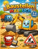 Baustellen Malbuch für Kinder ab 3 Jahren: Mit Baggern, Kränen, LKWs & Bauarbeitern – Große, einfache Motive zum Ausmalen für kleine Kinder