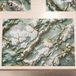 MarbLELIZED - Amerikaanse placemats, wasbaar, stoffen placemat met salie-marmereffect, set van 6 (30 x 45 cm)