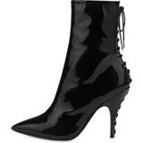 Bottines en cuir verni Moschino à lacets Noir
